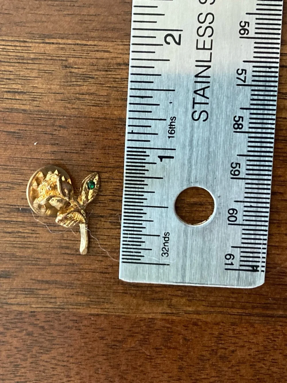 Gold Rose Pin Brooch .25 inch